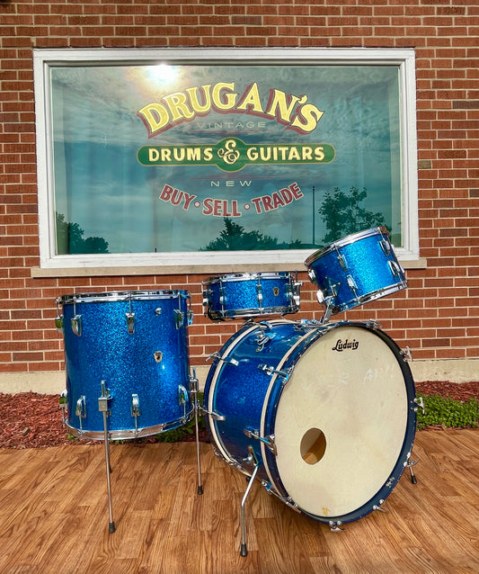1959 Ludwig Super Classic Drum Set Blue Sparkle 22/13/16/5.5x14