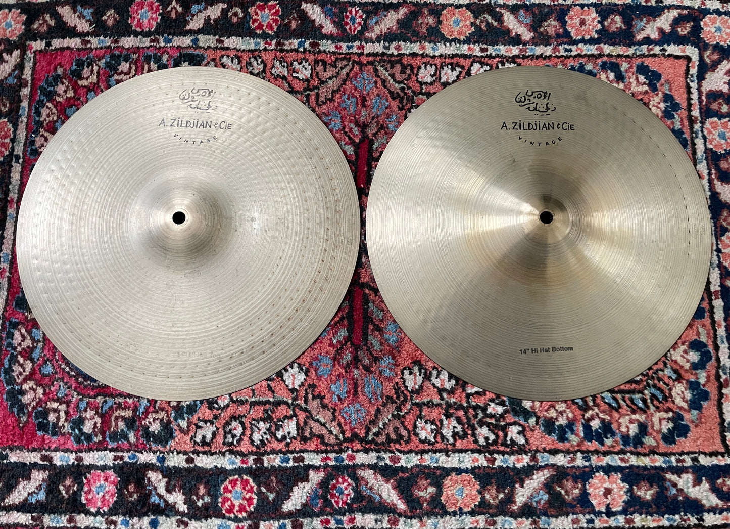 14" A. Zildjian & CIE Vintage Hi-Hat Cymbal Pair A0422 832g/1146g #760