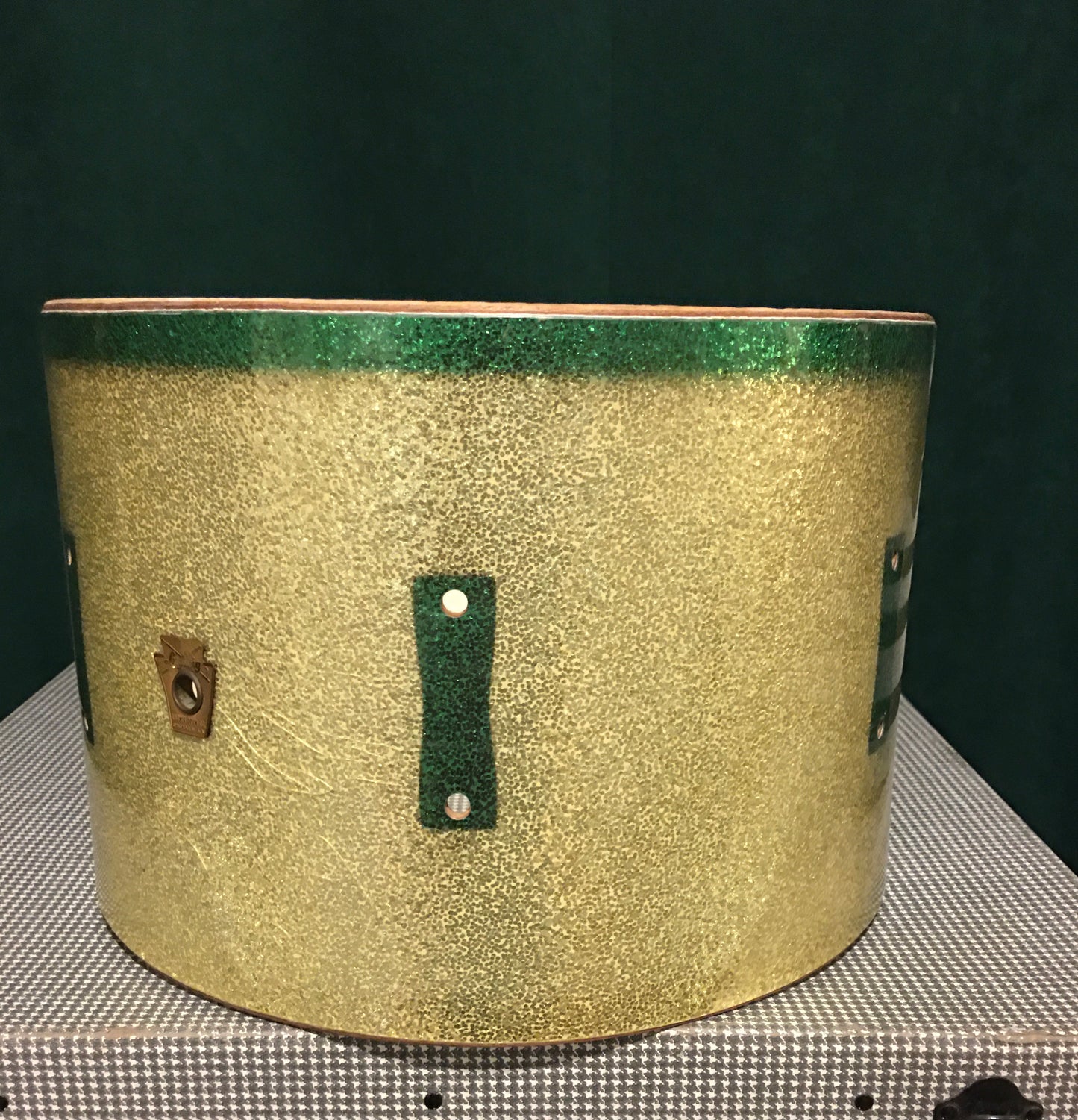 1960s Ludwig 8x12 Club Date Tom Drum Green Sparkle Keystone