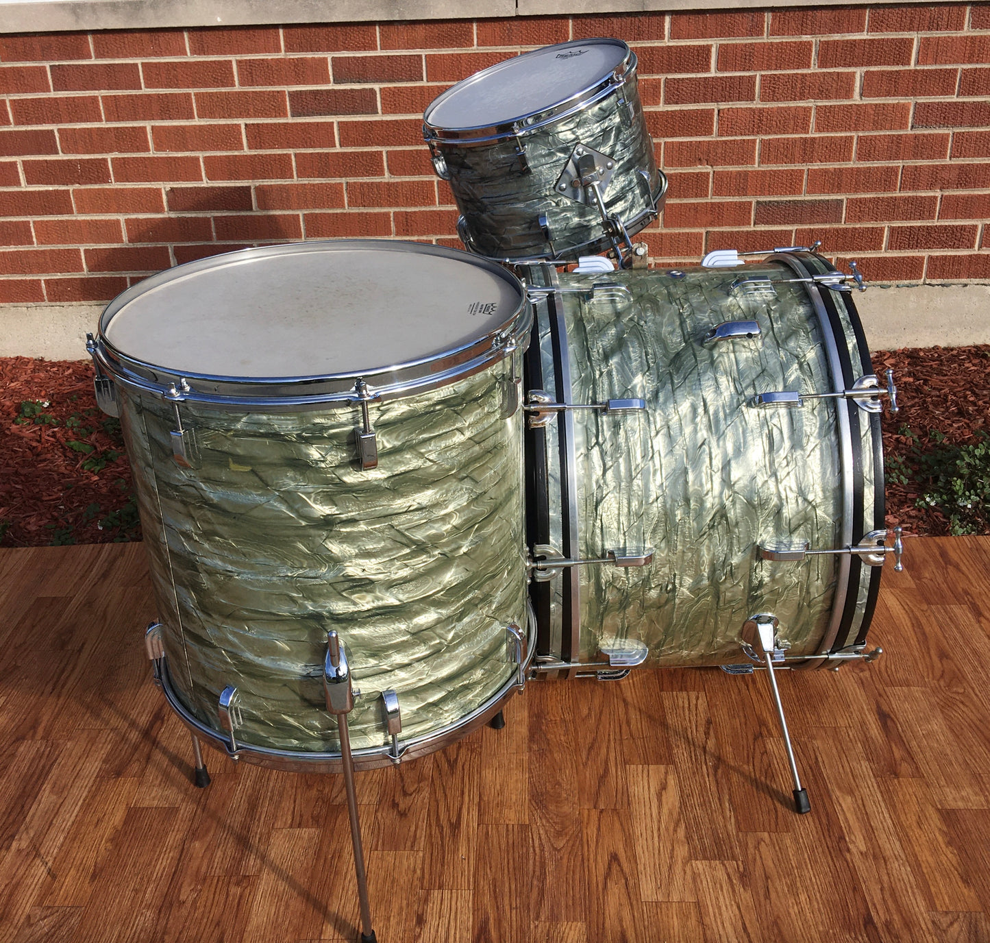 1960s Leedy Shelly Manne 22/13/16 Light (Sky) Blue Pearl Drum Set