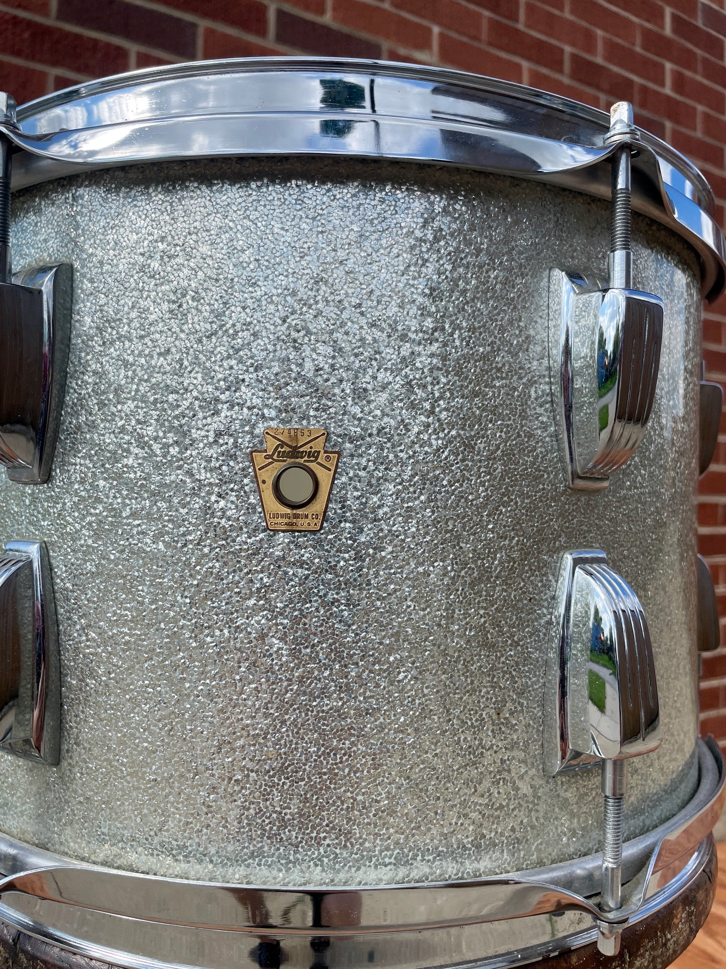 1966 Ludwig 9x13 Tom Drum Silver Sparkle
