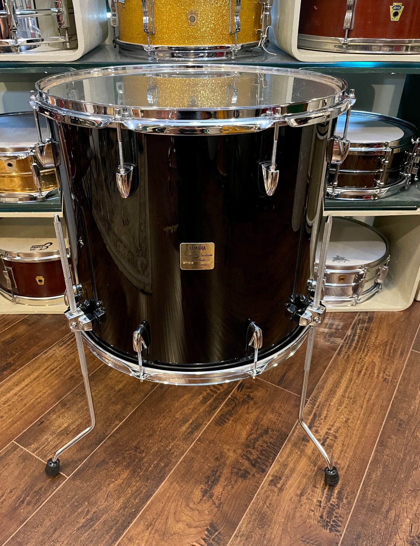 NOS Yamaha Maple Custom Absolute 18x16 Floor Tom Piano Black 16x18