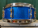 1960s Ludwig 5x14 Jazz Festival Snare Drum Blue Sparkle