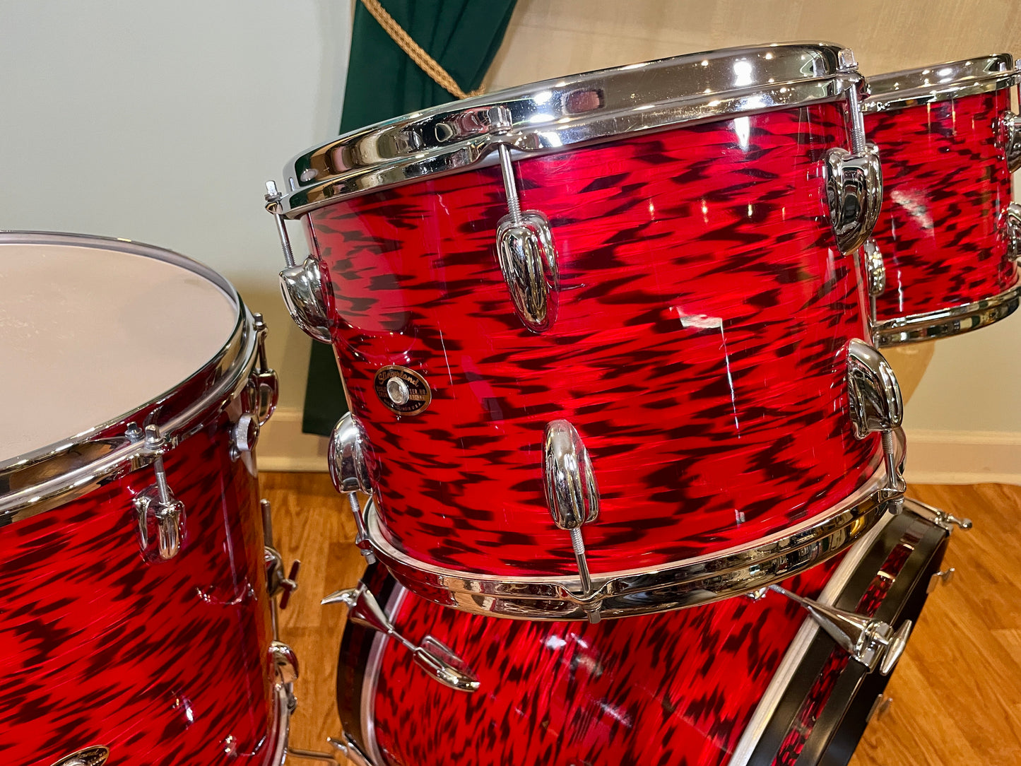1960s Slingerland Red Tiger Drum Set 20/12/13/16