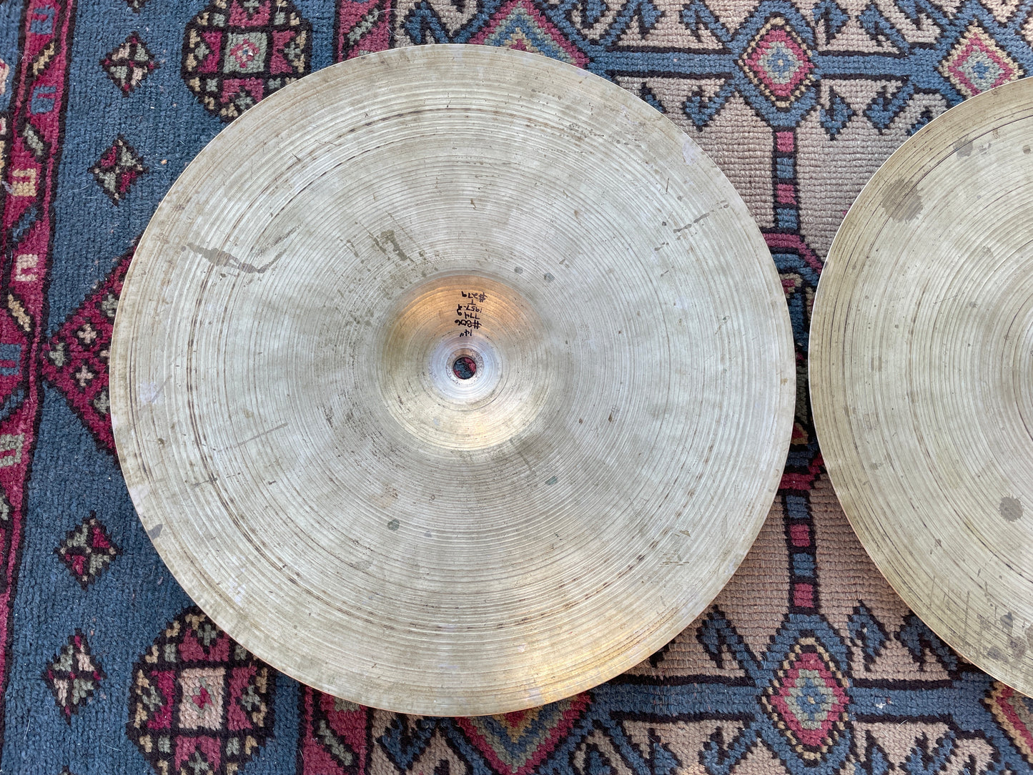 14" Zildjian A 1957-59 Small Stamp Hi-Hat Cymbal Pair 774g/788g #806