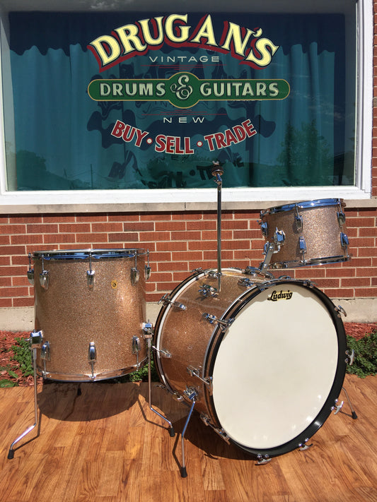 1965 Ludwig Super Classic Drum Set Champagne Sparkle 100% Original