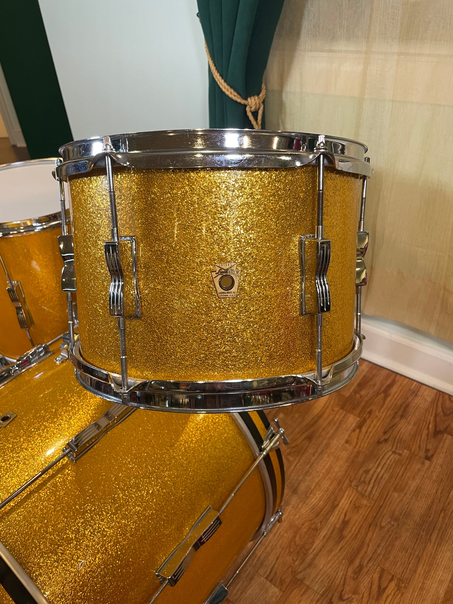 1966 Ludwig Club Date Drum Set Gold Sparkle 20/12/14/5x14