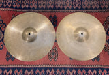 13" Zildjian A 1940s-50s Trans Stamp Hi-Hat Cymbal Pair 438/470g #739