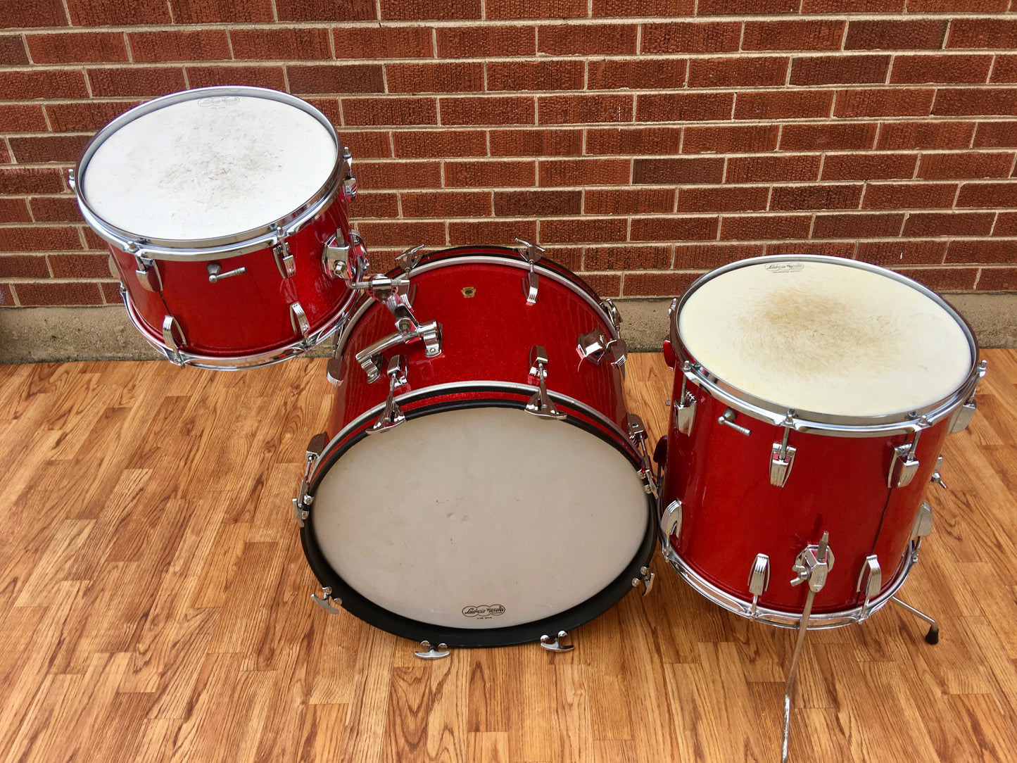 1965 Ludwig Down Beat Drum Set - Red Sparkle 20/12/14