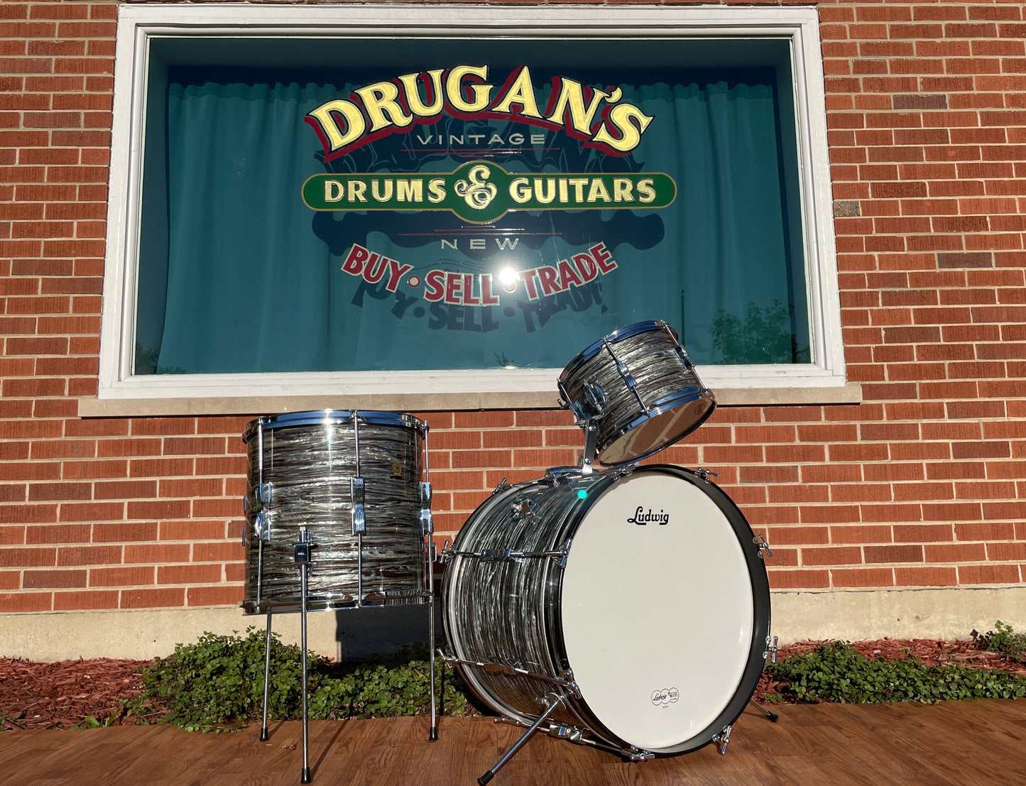 1966 Ludwig Club Date Drum Set Oyster Blue Pearl 20/12/14