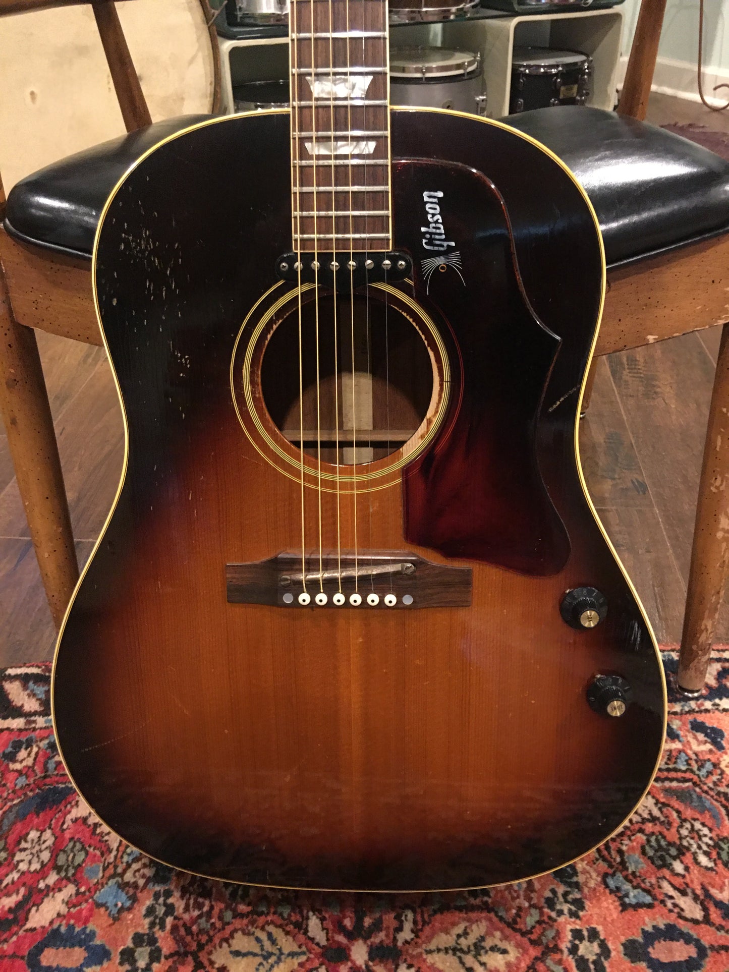 1968 Gibson J160E Sunburst Acoustic Guitar Beatles Lennon Harrison