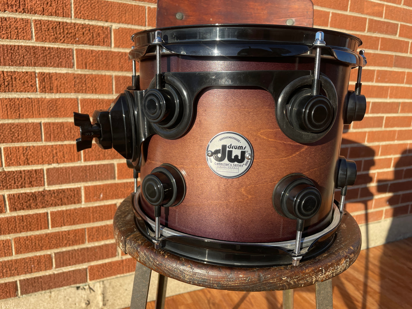 DW 8x10 Tom Drum Collector's Series Single Tobacco Burst Drum Workshop