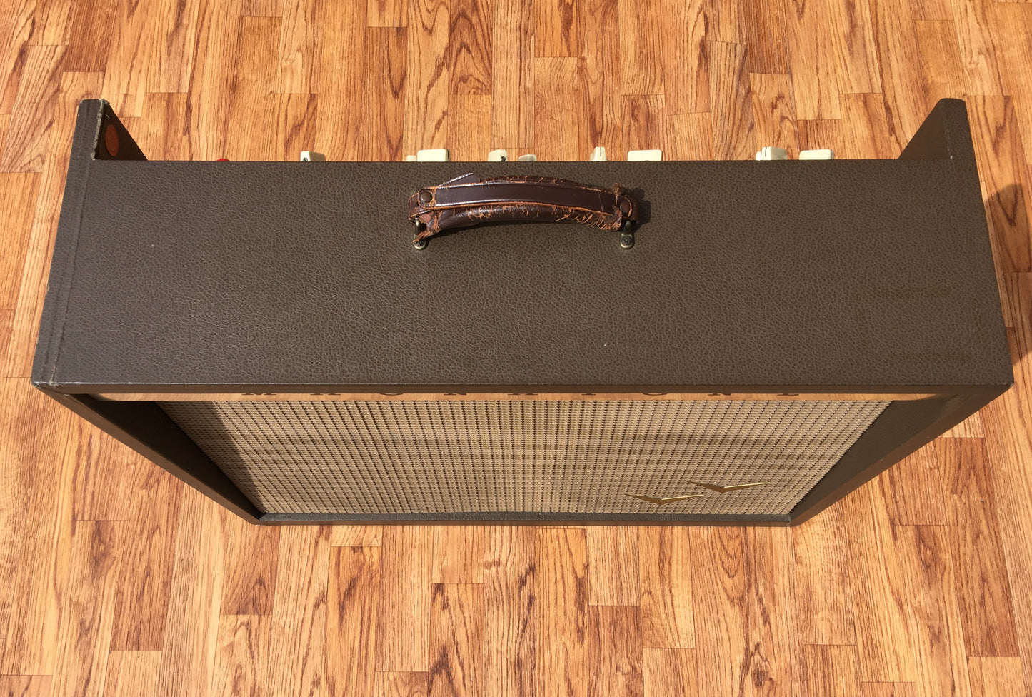 1959 Magnatone 280 Double V 2x12 High Fidelity Stereo Guitar Combo Amplifier Brown Tolex 280A
