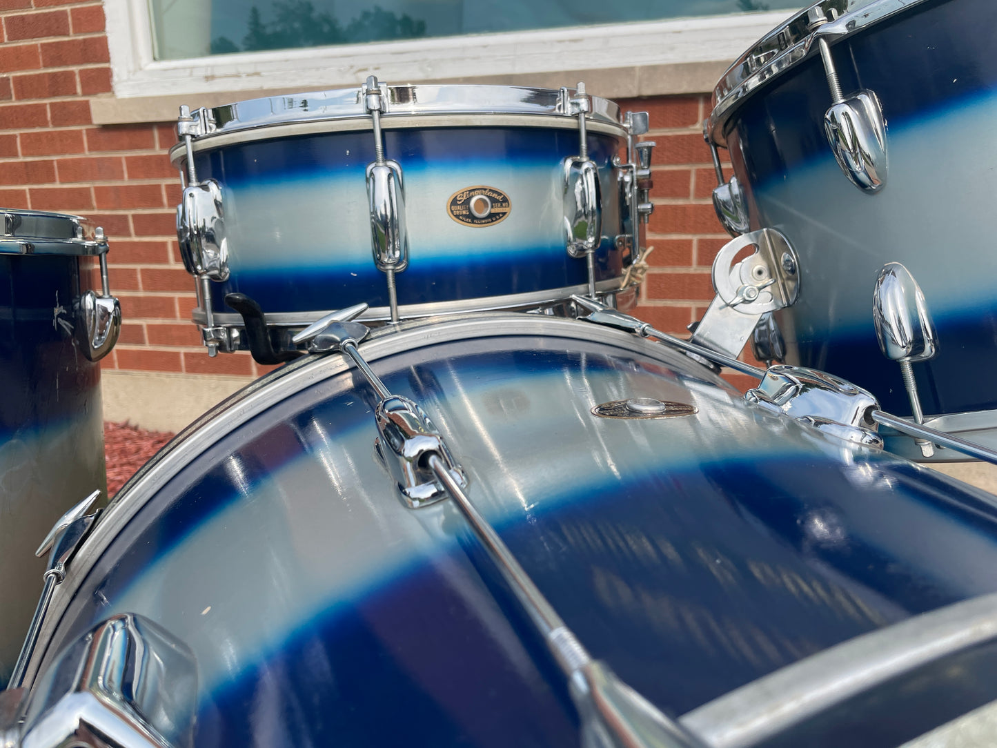 1960s Slingerland Blue & Silver Duco Drum Set 22/13/16/5.5x14