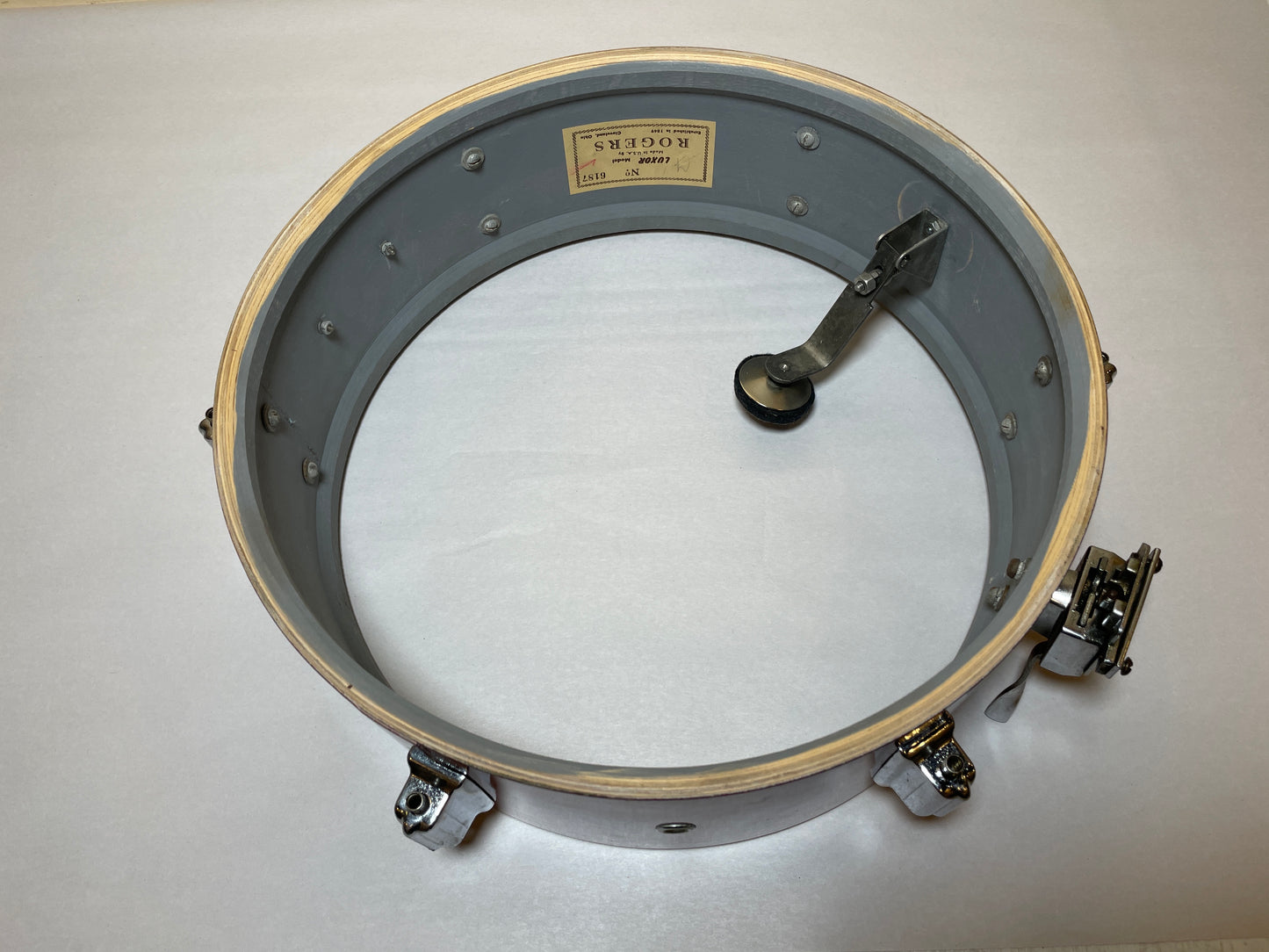 1960s Rogers Luxor 5x14 Snare Drum Red Glass Glitter Cleveland Era