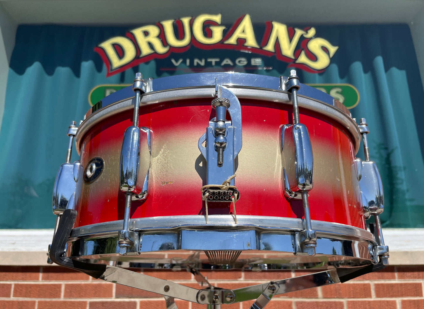 1958 Slingerland 5.5x14 No. 151 Student Model Snare Drum Red / Gold Duco 8-Lug
