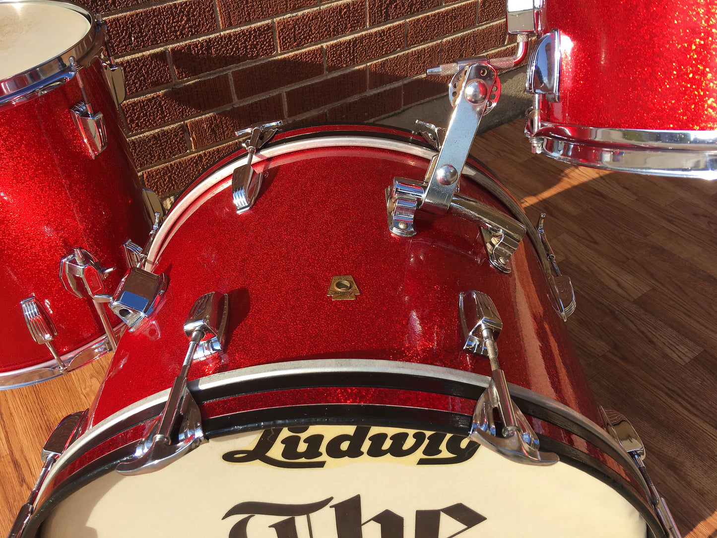 1965 Ludwig Down Beat Drum Set - Red Sparkle 20/12/14