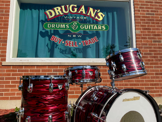 1971 Ludwig Standard Drum Set Ruby Red Strata 20/12/14/5x14