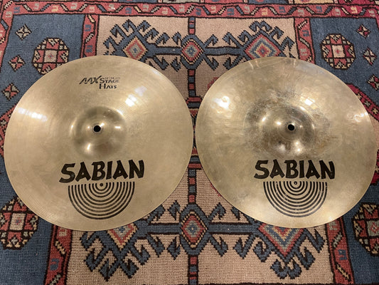 14" Sabian AAX Stage Hats Hi-Hat Cymbal Pair 936g/1586g