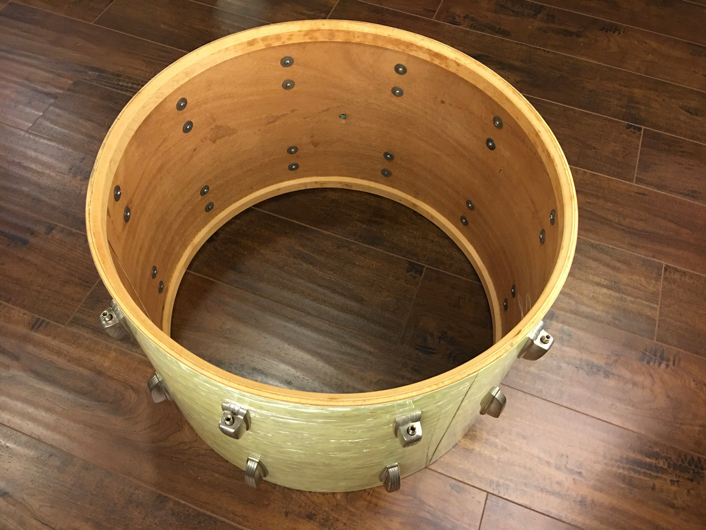 1948-52 WFL Ludwig 14x22 Virgin Bass Drum White Marine Pearl