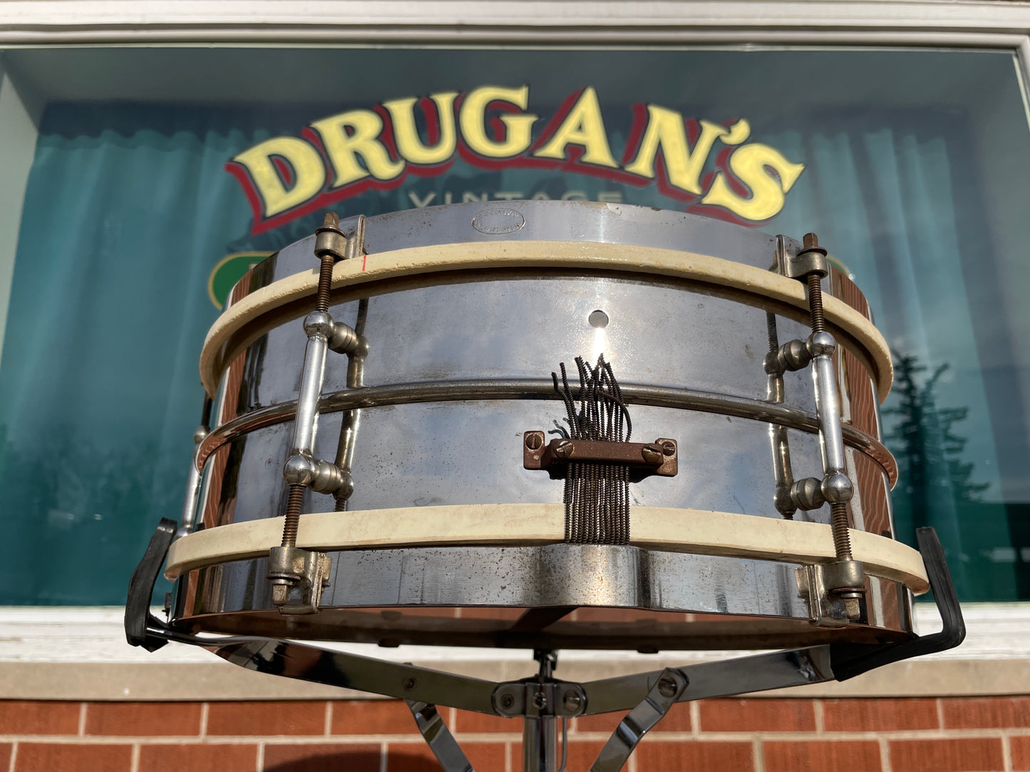 1920s-30s Leedy C.G. Conn "Regular" 5x14 Tube Lug NOB Snare Drum