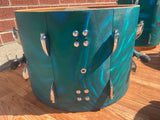 1960s Sonor Multi-Brilliant Teardrop Drum Set Turquoise Satin Flame Blue/Green 20/12/16/5x14 *Video Demo*