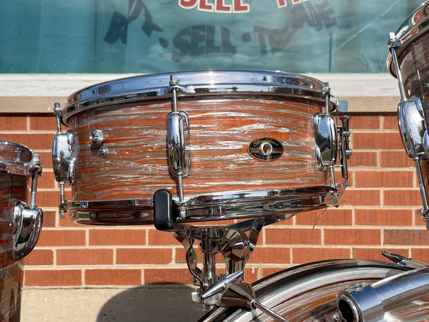 1960s Slingerland Modern Jazz Outfit No. 9N Drum Set Oyster Pink Pearl 20/12/14/5.5x14