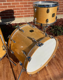 1980s Gretsch Square Badge Drum Set Natural 16x22/9x13/18x18 Jasper Shells