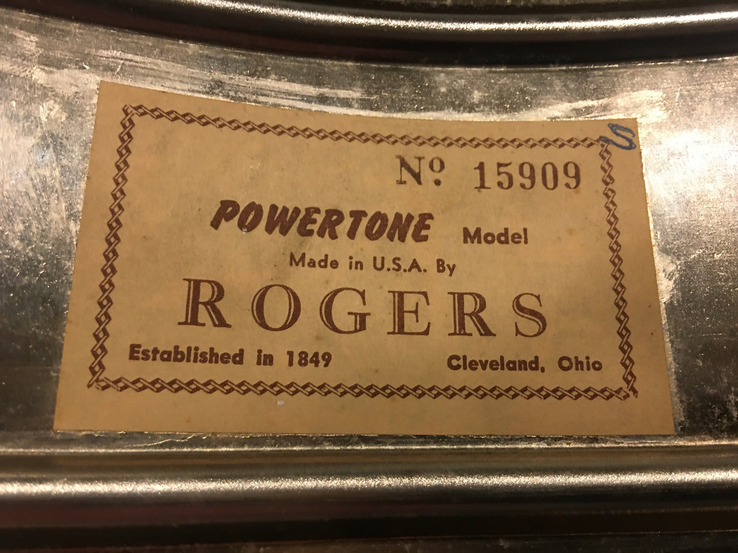 1966 Rogers 5x14 Powertone Snare Drum Cleveland Era COB