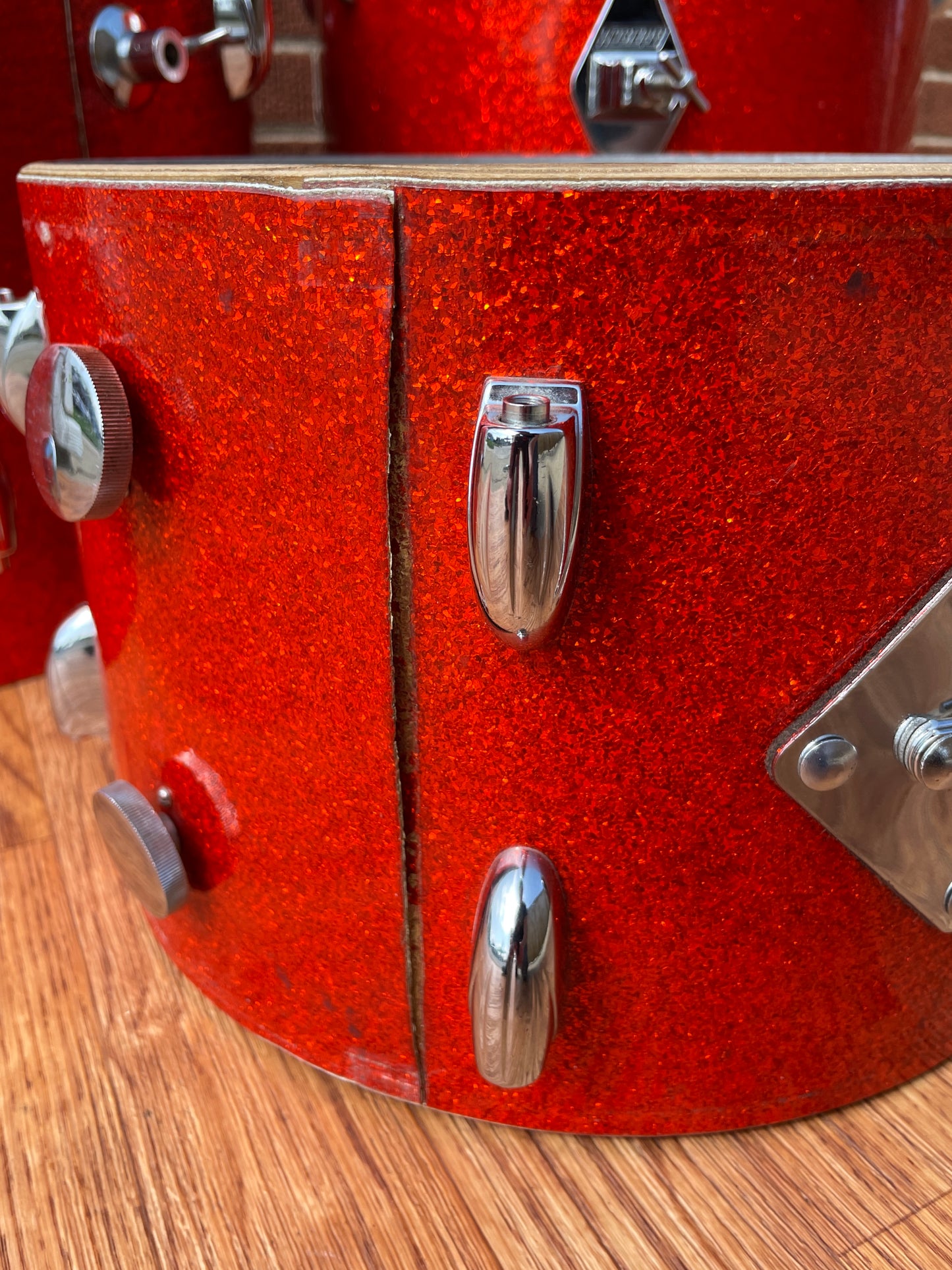 1960s Gretsch Progressive Jazz Drum Set Tangerine Sparkle