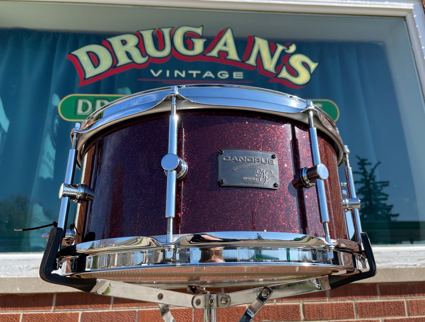 Canopus 6.5x14 Neo Vintage M2 Snare Drum Merlot Glitter