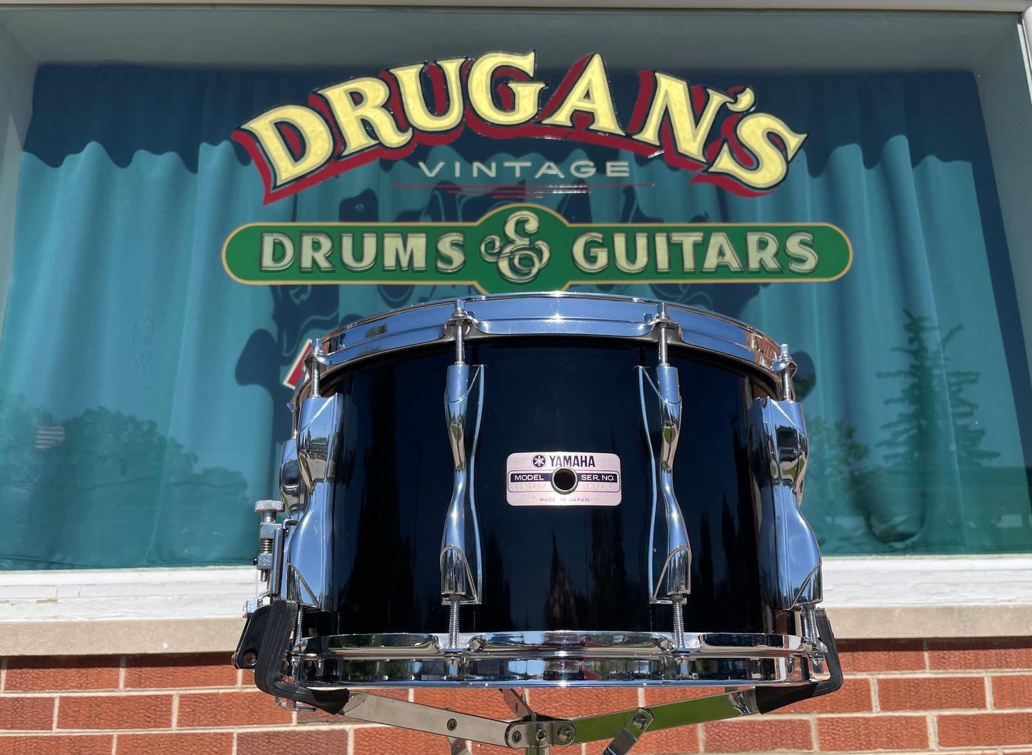 1980s Yamaha SD-980RP Recording Custom 8x14 Snare Drum Piano Black MIJ