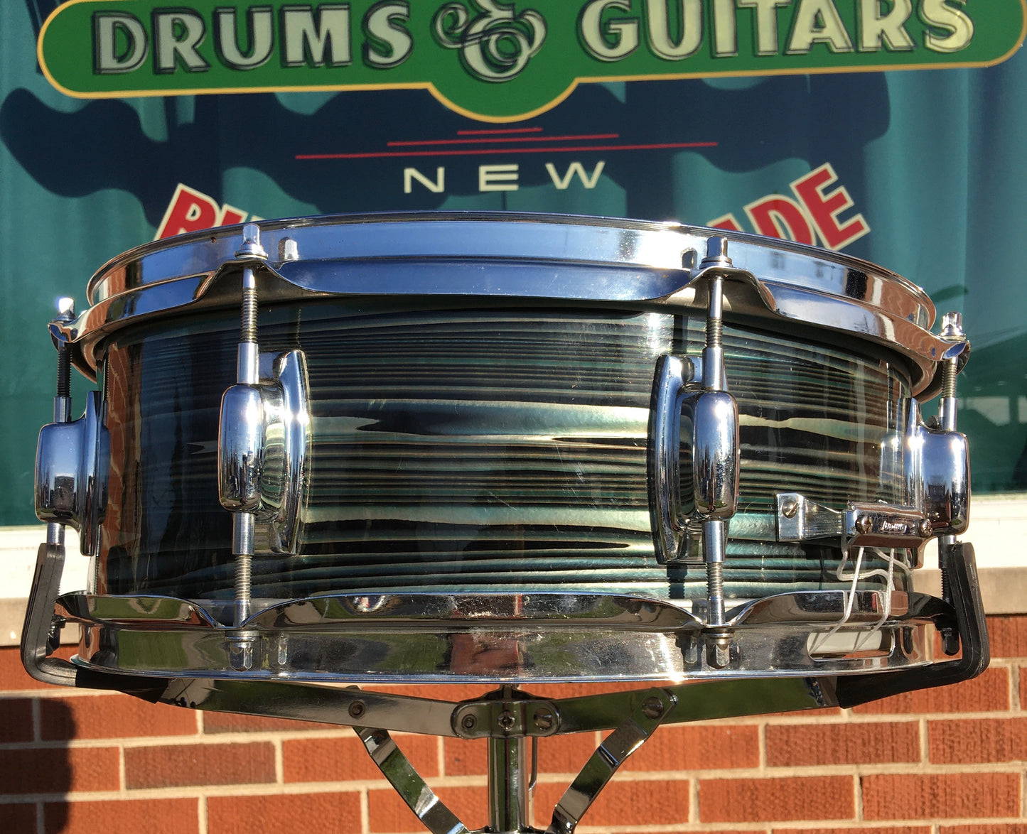Vintage Ludwig Standard 5x14 Snare Drum Blue Strata