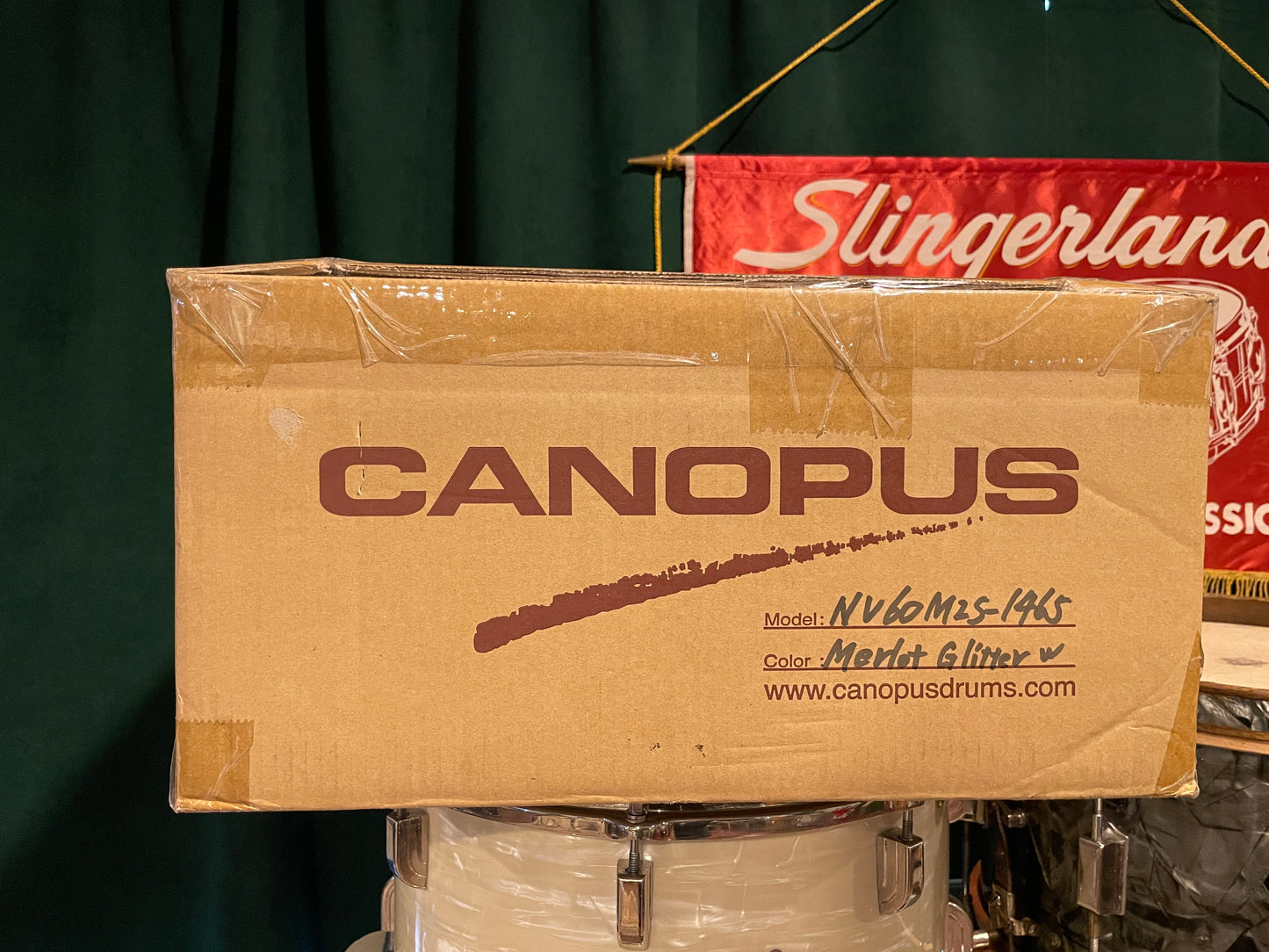 Canopus 6.5x14 Neo Vintage M2 Snare Drum Merlot Glitter