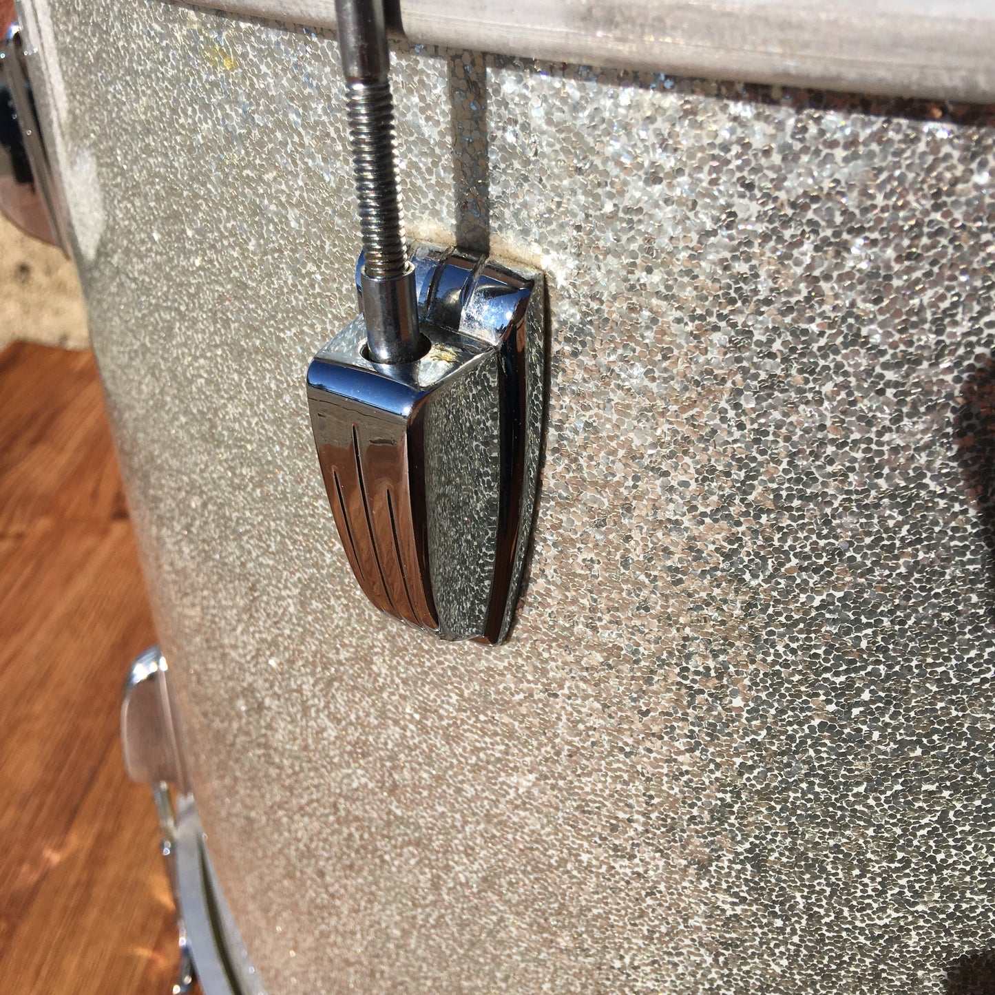 1968 Ludwig 14x20 Virgin Bass Drum Silver Sparkle