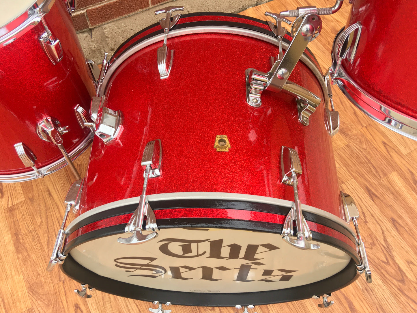 1965 Ludwig Down Beat Drum Set - Red Sparkle 20/12/14