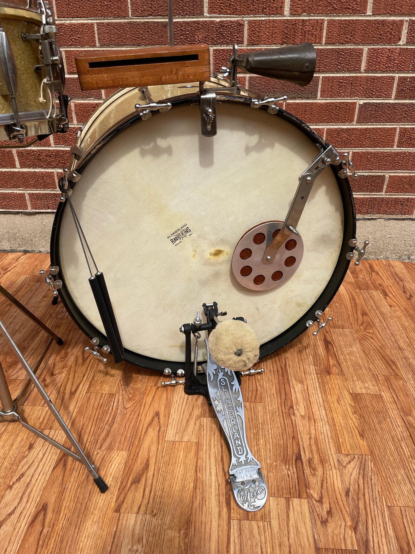 1950s Slingerland Ensemble 3-N Radio King Jam Session Outfit 2pc. Silver Sparkle Drum Set