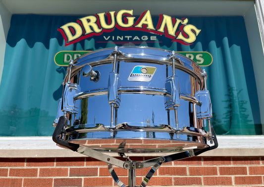 1970s-1980s Ludwig 6.5x14 LM402 Supraphonic Snare Drum