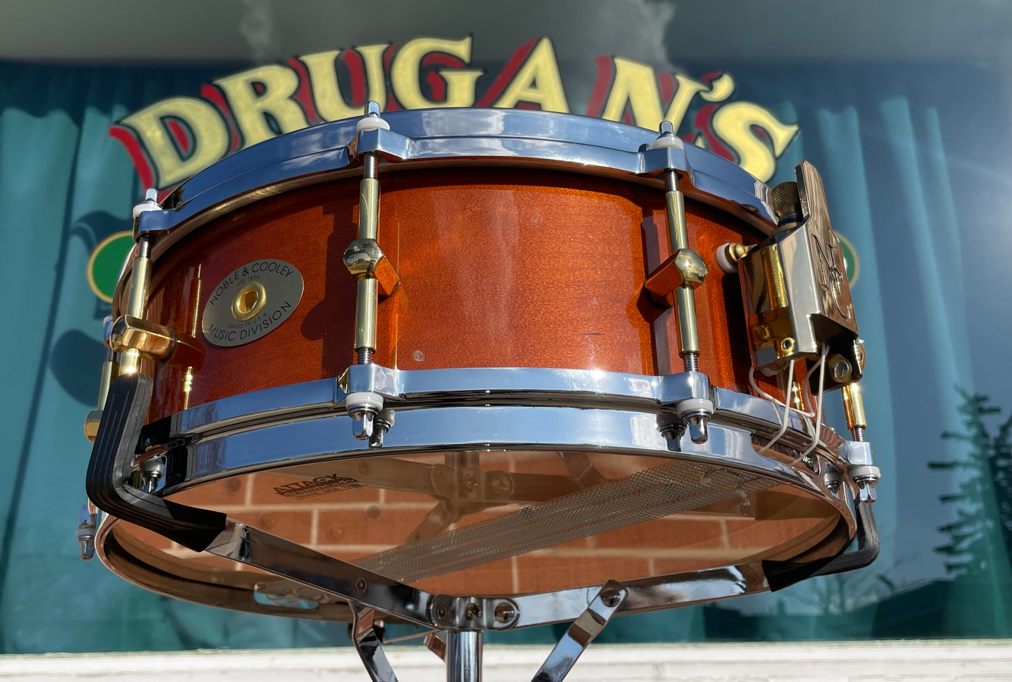 Noble & Cooley 5x14 Solid Maple Shell Snare Drum Amber