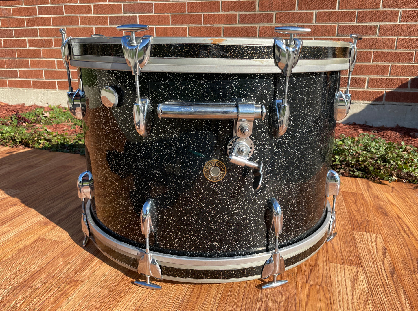 1960s Gretsch 14x22 No. 4247 Bass Drum Anniversary Sparkle Round Badge