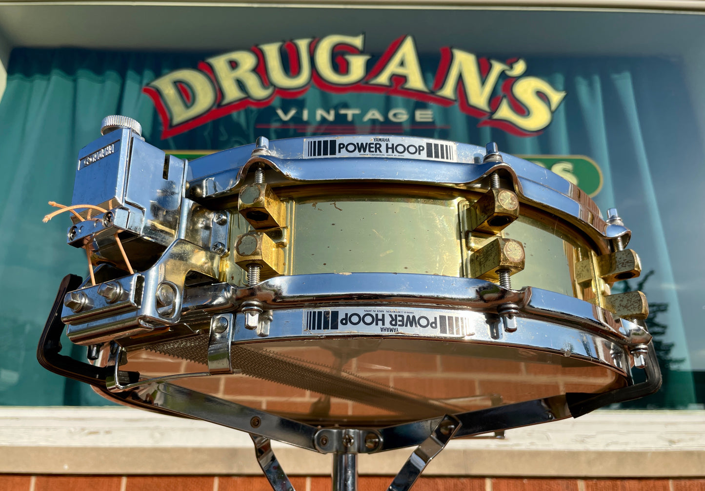 1980s Yamaha SD493 3.5x14 Brass Piccolo Snare Drum 10-Lug