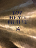 14" 1985 Paiste Blue Label Formula 602 Heavy Hi-Hat Cymbals 1074/1148g
