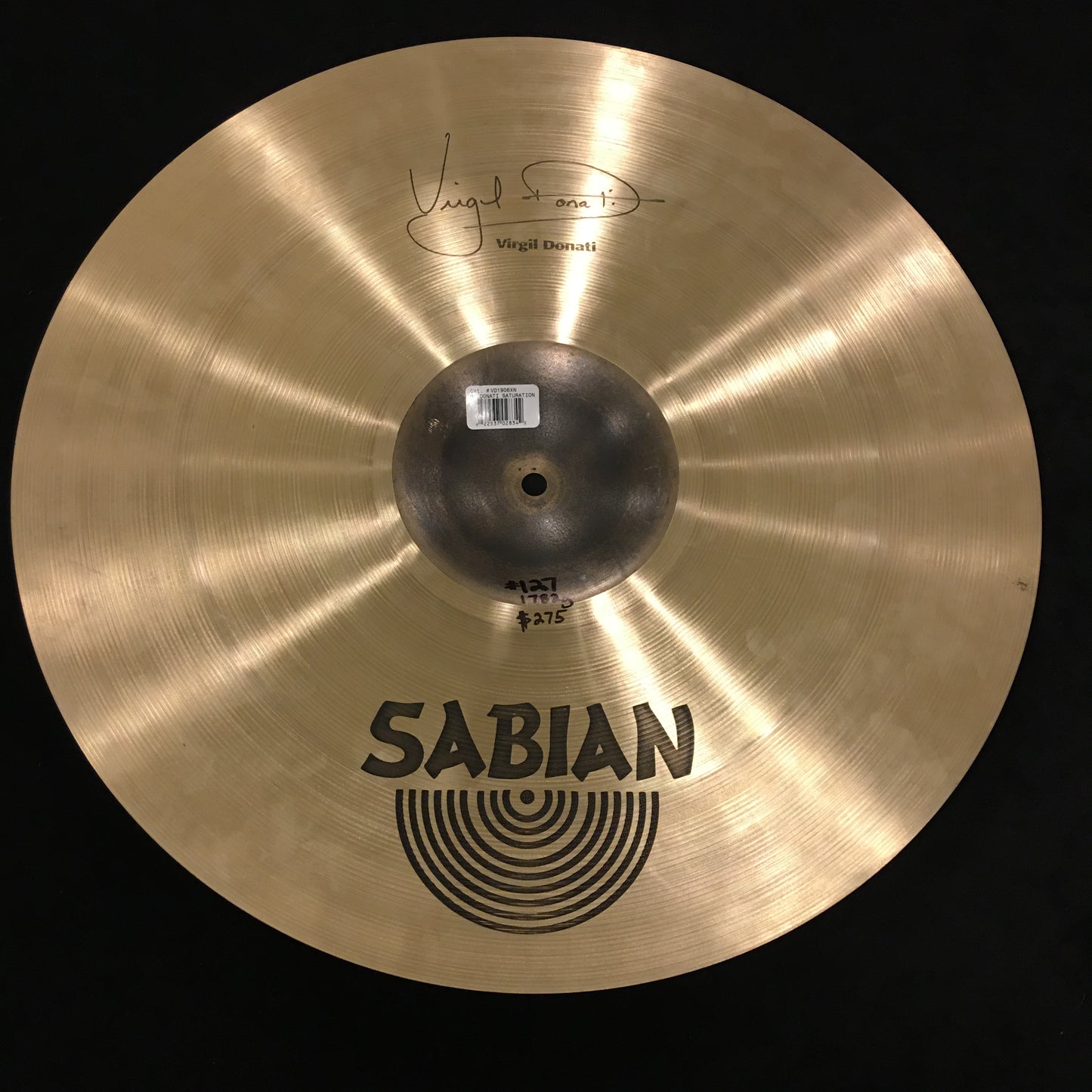 19" Sabian Virgil Donati Signature Saturation Crash Cymbal #127
