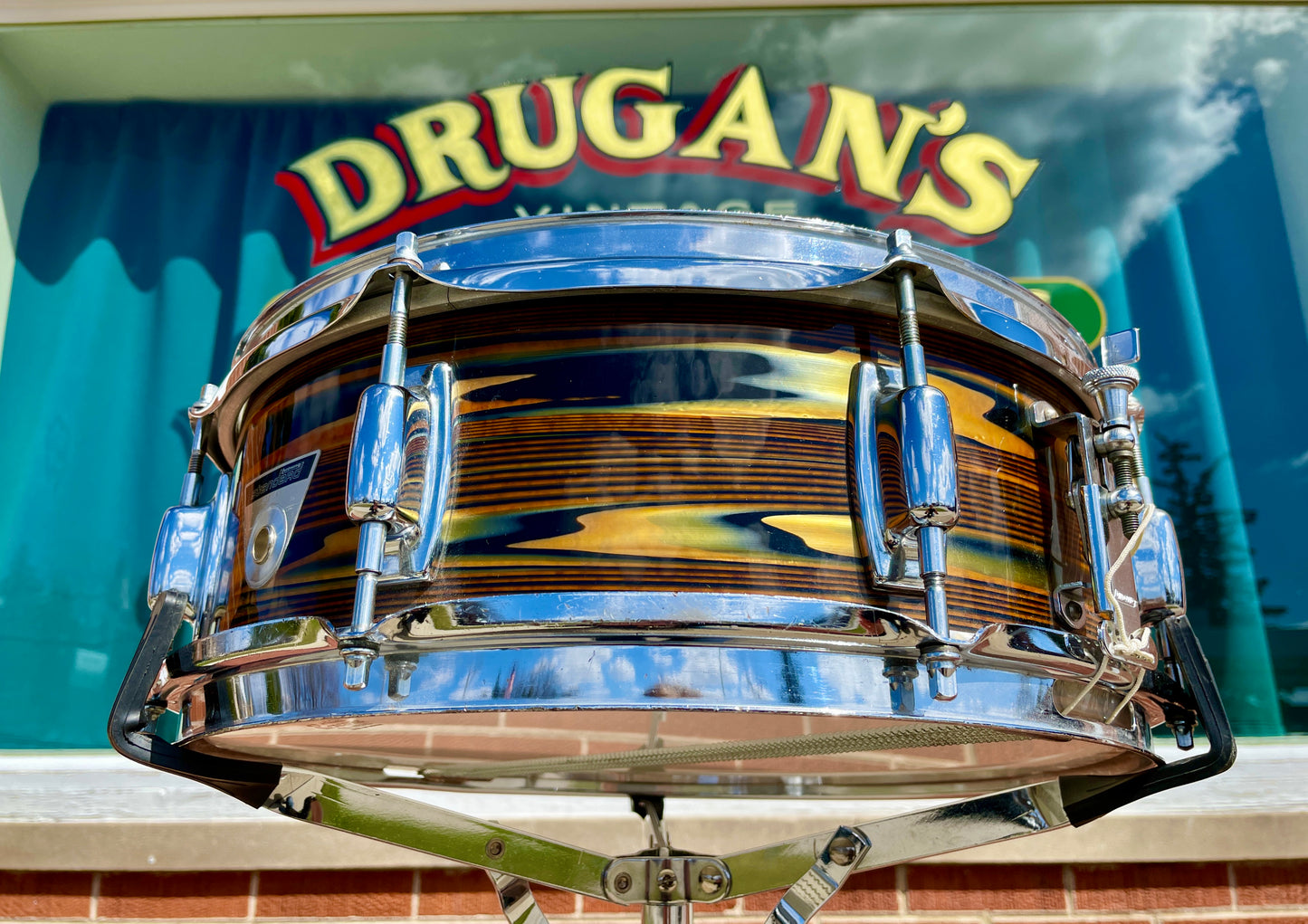 1971 Ludwig Standard 5x14 Snare Drum Lemon Strata