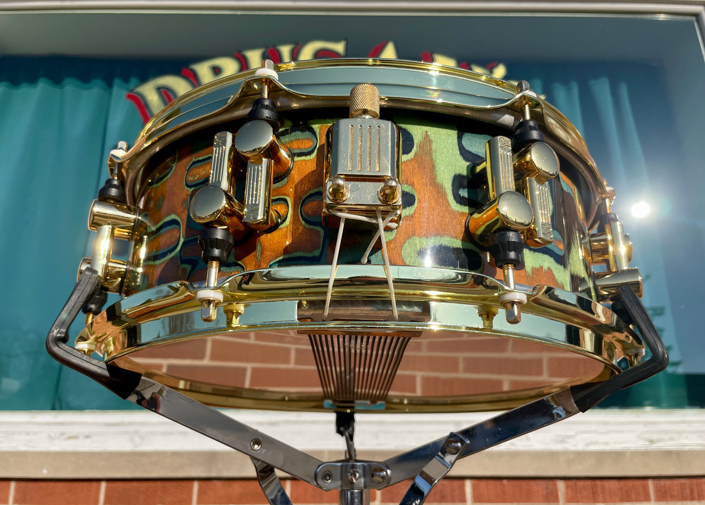 Sonor Artist Series 5x13 Snare Drum Earth Finish w/ Gold Hardware Jojo Mayer 27-Ply Beech Shell