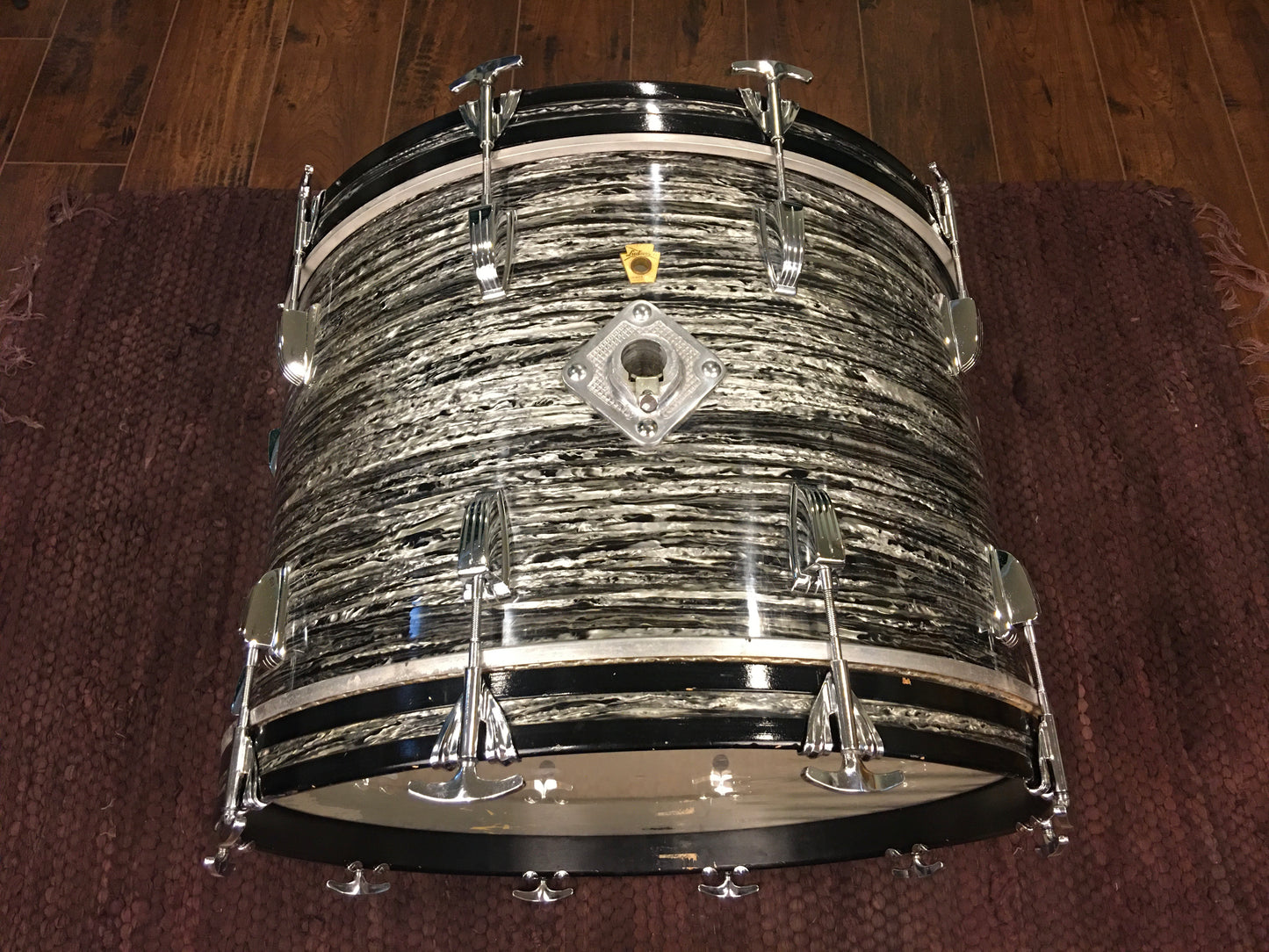 1967 Ludwig 14x22 Oyster Black Pearl Hollywood Bass Drum