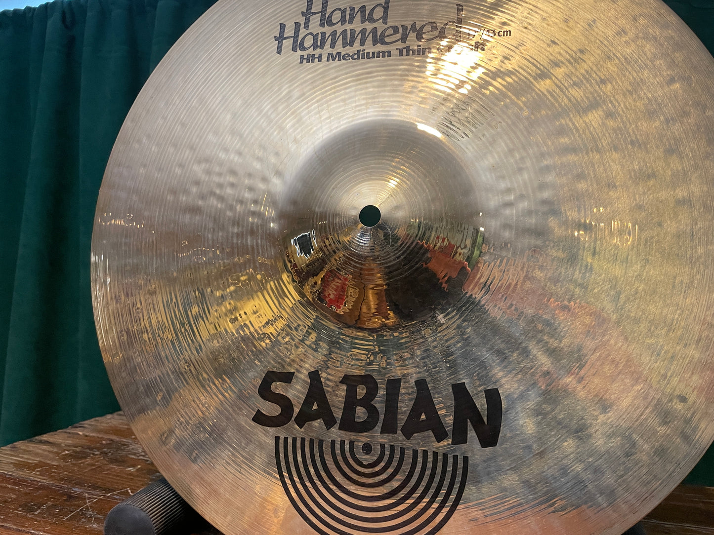 17" Sabian Hand Hammered HH Medium Thin Crash Cymbal Brilliant 1270g