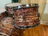 Vintage Kent Drum Set Raspberry Swirl 22/13/15/5x14 *Video Demo*