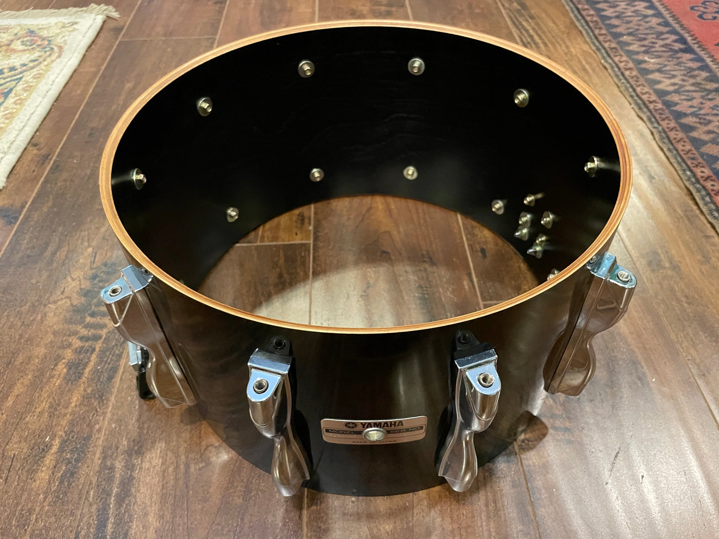 1980s Yamaha SD-980RP Recording Custom 8x14 Snare Drum Piano Black MIJ