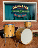 1980s Gretsch Square Badge Drum Set Natural 16x22/9x13/18x18 Jasper Shells